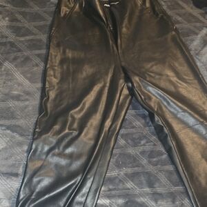 Zara Black Faux Leather Pants